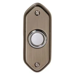 Brushed Nickel Wired Push Doorbell Button