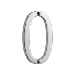Banham Door Numeral 0 Polished Chrome