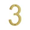 Banham Door Numeral 3 Polished Brass
