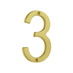 Banham Door Numeral 3 Satin Brass