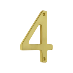 Banham Door Numeral 4 Satin Brass