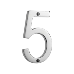 Banham Door Numeral 5 Polished Chrome