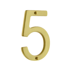 Banham Door Numeral 5 Satin Brass