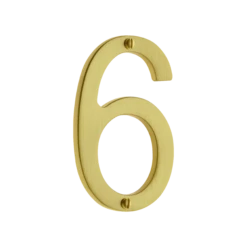 Banham Door Numeral 6 Satin Brass