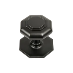 Small Octagonal Door Knob Black