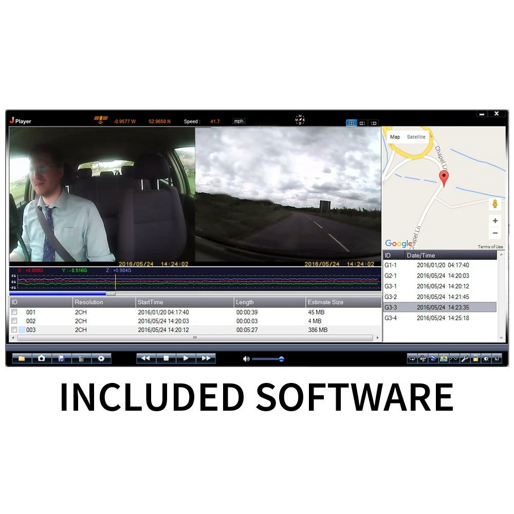 Brand SURE DVRCAR-2 2 Way Dash Cam Recorder With GPS 4 Brand SURE DVRCAR-2 2 Way Dash Cam Recorder With GPS - Image 4
