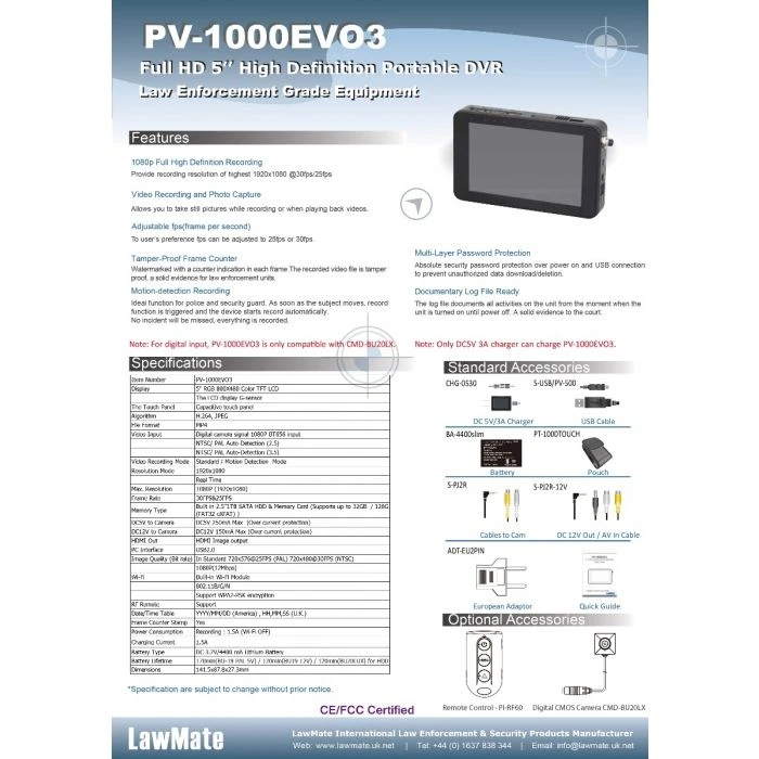 Digital Video Recorder - PV1000 EVO3 - LawMate 4 Digital Video Recorder - PV1000 EVO3 - LawMate - Image 4