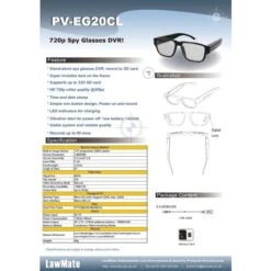 Glasses Camera - PV-EG20CL - LawMate -Brand Store pv eg20cl new 1 2